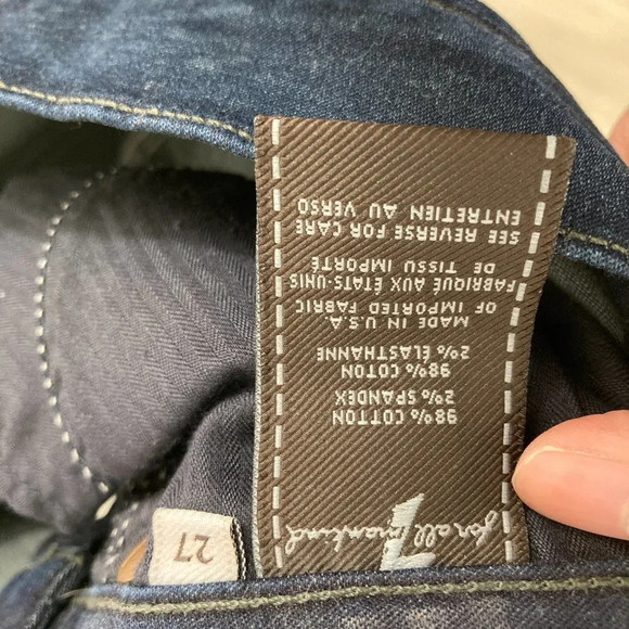 7 For All Mankind Dark Wash Kaylie Flare Jeans Size 27 - Picture 3 of 10